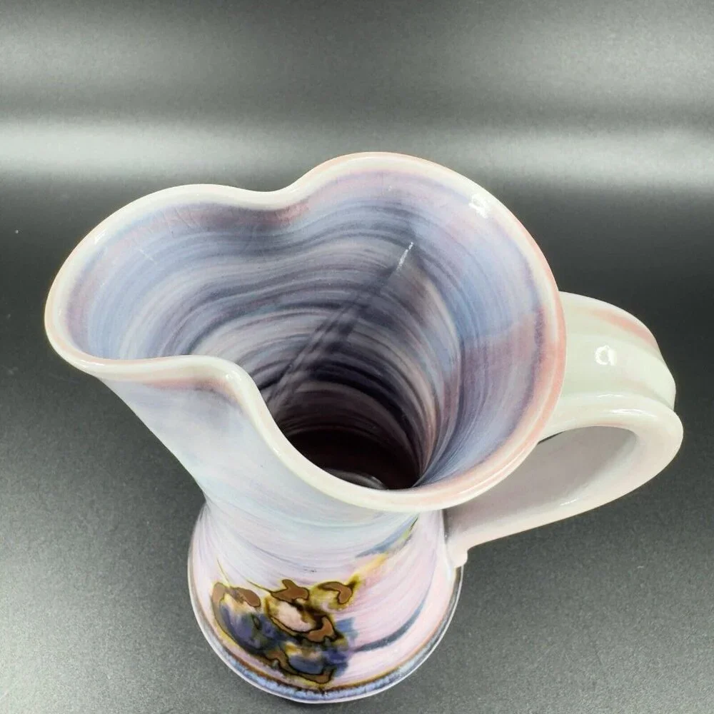 Vintage Hand Made Studio Art Pottery Pitcher Creamer Stoneware Artist Signed VTG